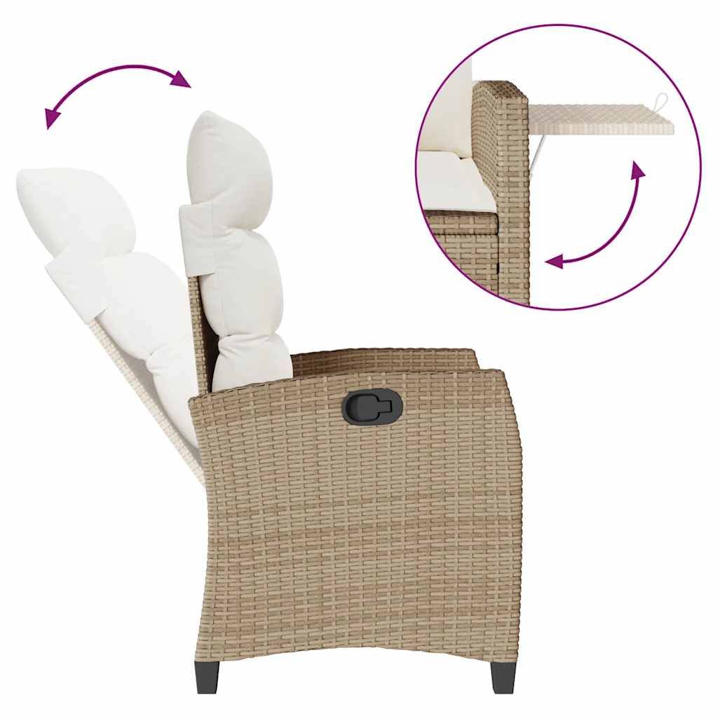 Prolenta Premium - Chaises de jardin rotin beige  65 x 58 x 94 cm  - Prolenta premium p362.0 - Image 8