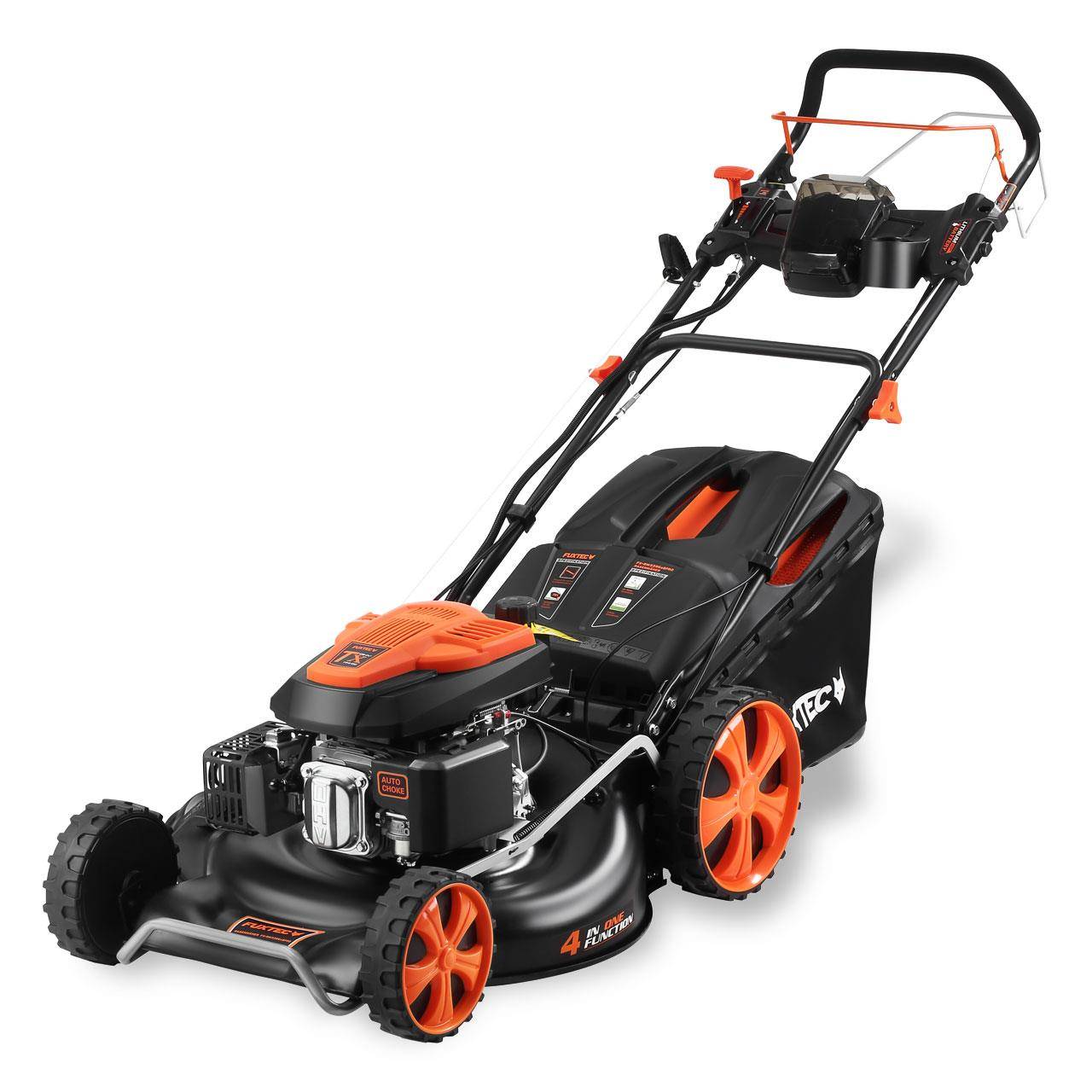 FUXTEC - Tondeuse thermique autotractée FUXTEC FX-RM5396ESPRO – 53 cm, 6 CV, 196 cm³, bac 70 L, démarrage électrique, vitesse réglable - FUXTEC