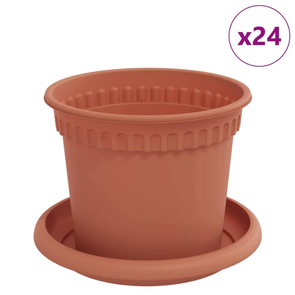 Vidaxl - Pots de plantes 24 pc Rouge brique Plastique vidaXL 3403262 - Image 2