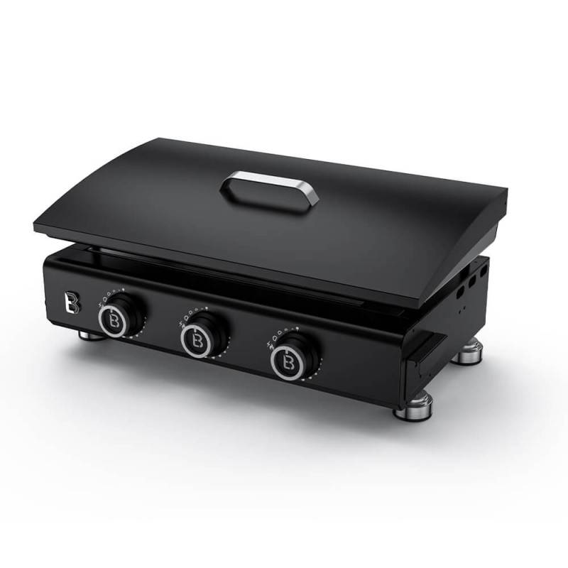 Brasero - Plancha gaz Silvia IIG 3 feux – BRASERO BY FAVEX – Plaque acier céramique 67 x 34 cm, 7,95 kW, jusqu'à 10 personnes, capot inclus - Image 1