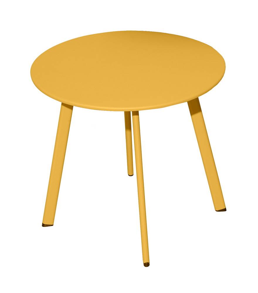 Proloisirs - Table basse de jardin Massaï ø 45 cm en acier époxy - miel PROLOISIRS - Image 1