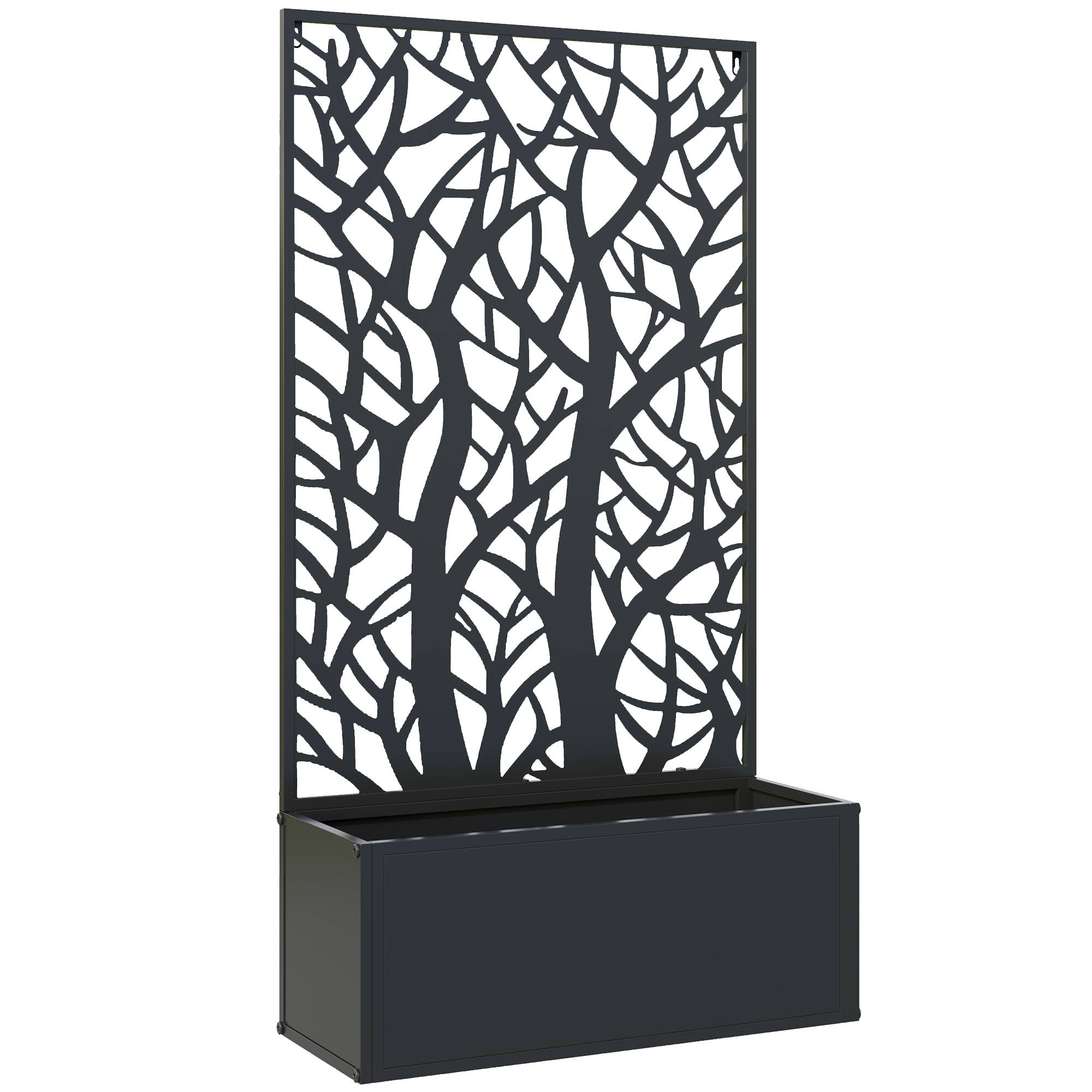 Outsunny - Jardinière avec treillis pour plantes grimpantes, légumes - en métal - intérieur et extérieur - 61 x 23 x 113 cm - noir - Outsunny - Image 7