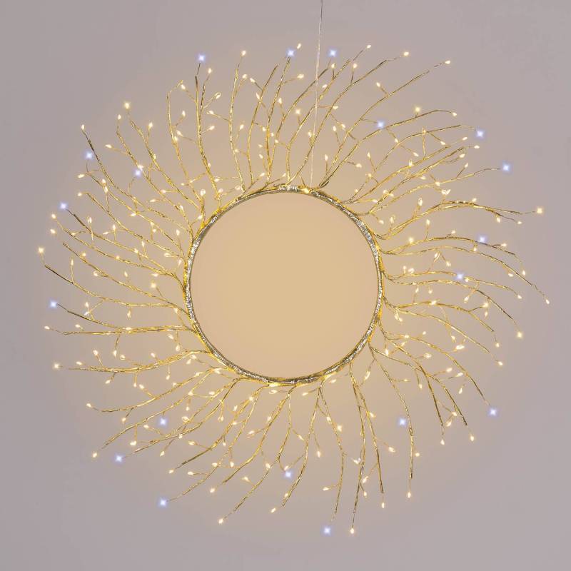 Lotti - Couronne lumineuse 260 micro led blanc chaud et froid scintillant Tiglio ø60cm