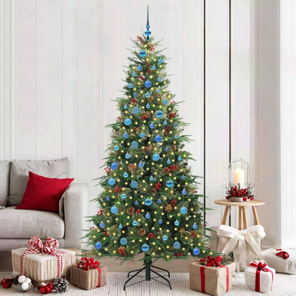 Sapin de Noël | Arbre de Noël Artificiel à Branches Articulées Vert 210 cm Maison Chic - Image 2