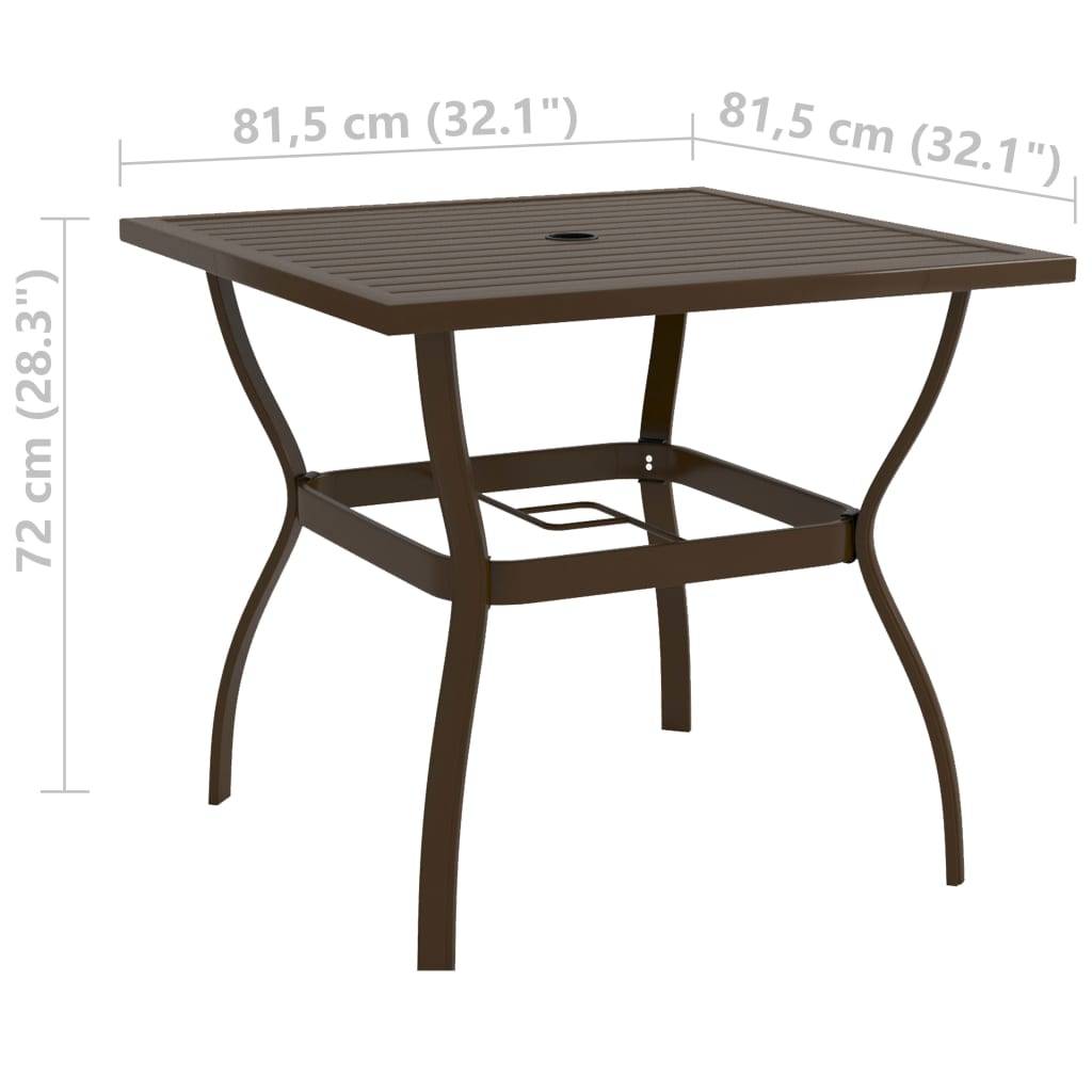 PANGIVO - Table de jardin Marron Acier 81,5x81,5x72 cm - PANGIVO - Image 5