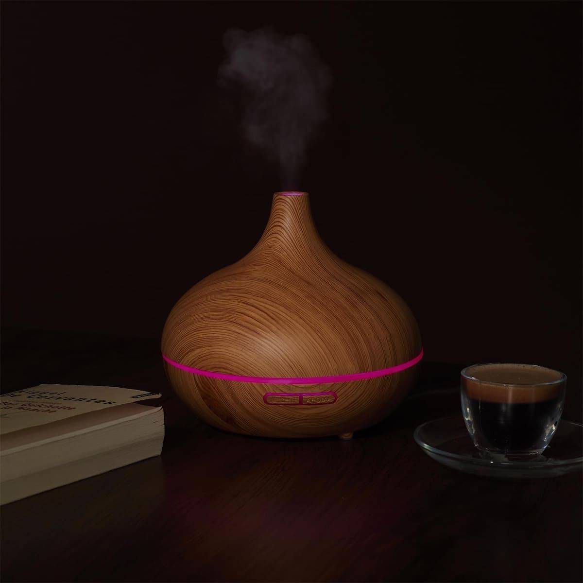 Diffuseur d'Huile Essentiel LED avec Finition Bois, Ambiance Parfumée et Élégante pour Maison - GIMAR - Image 2