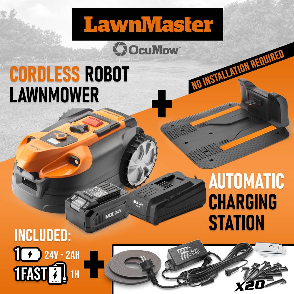 Lawn Master - Robot tondeuse autonome 24V sans fil périmétrique avec station de charge - Max 500m² - Image 2