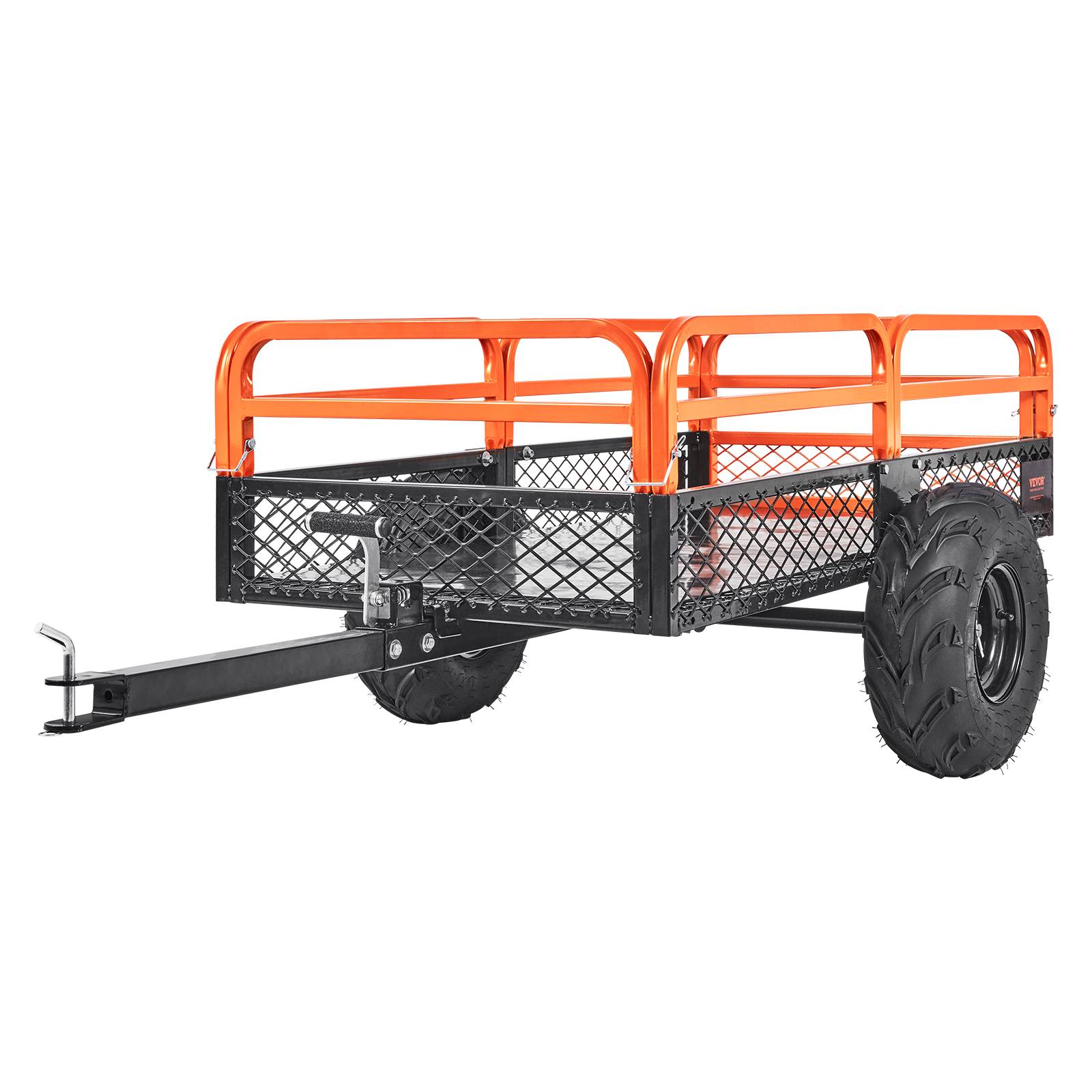 VEVOR Remorque benne basculante 680 kg, côtés amovibles, chariot déversement 0,4 m³, pour tracteur/VTT. - Image 1