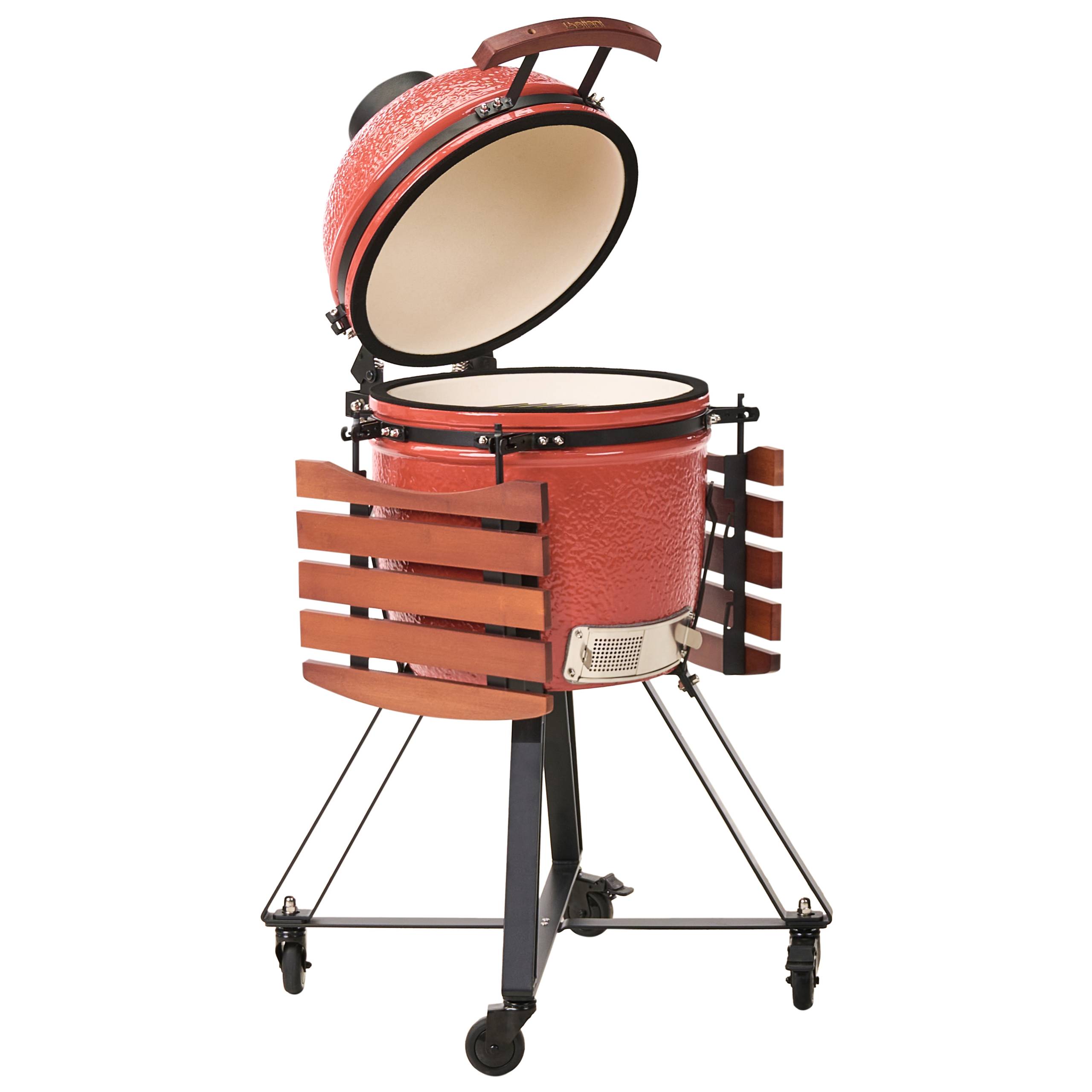 Beliani - Gril à charbon de bois Céramique Rouge KAMADO - 111x53x112- Beliani - Image 6