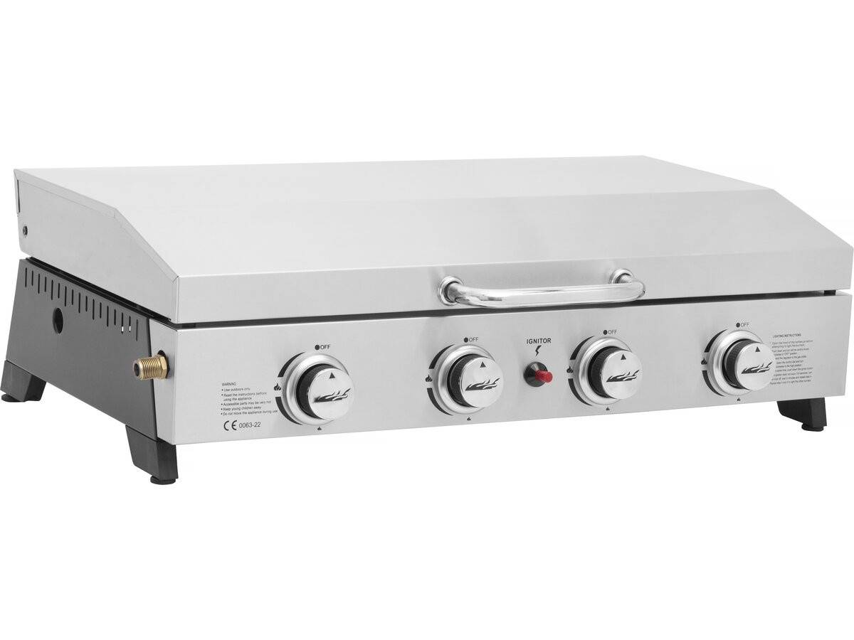 Habitat Et Jardin - Plancha à Gaz En Inox Avec 4 Bruleurs Et Couvercle "fasto" - 10 Kw - Gris -habitat Et Jardin - Image 1