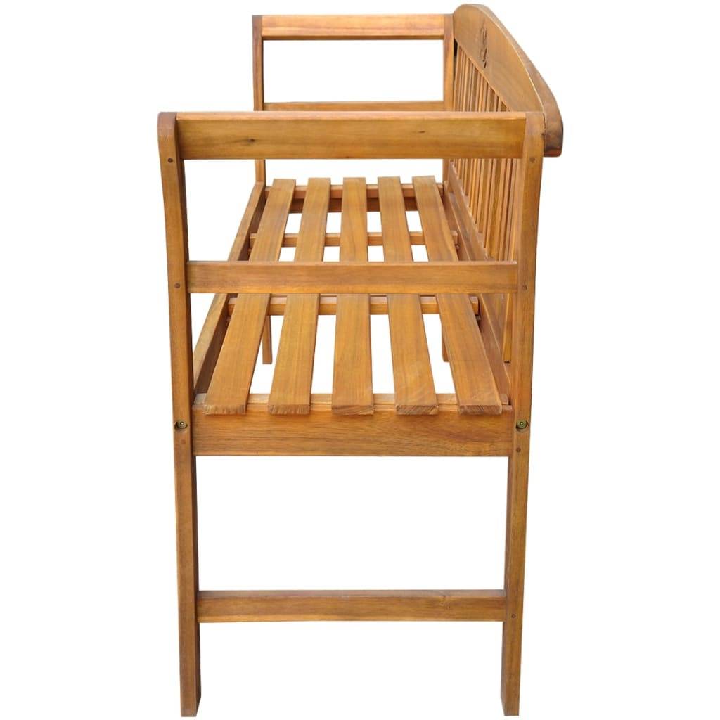 Helloshop26 - Banc de jardin meuble de patio d'extérieur terrasse avec coussin 157 cm bois d'acacia massif - Image 4