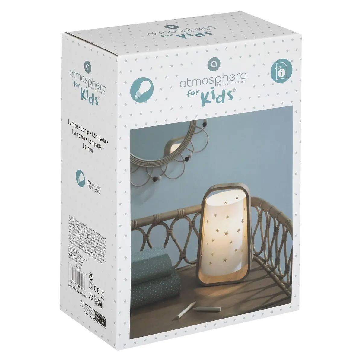 Lampe à Poser Enfant "Étoiles Ajourées" 26cm Blanc - Image 3