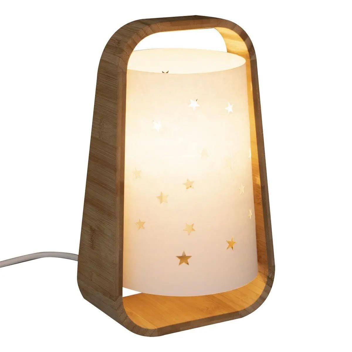Lampe à Poser Enfant "Étoiles Ajourées" 26cm Blanc - Image 2