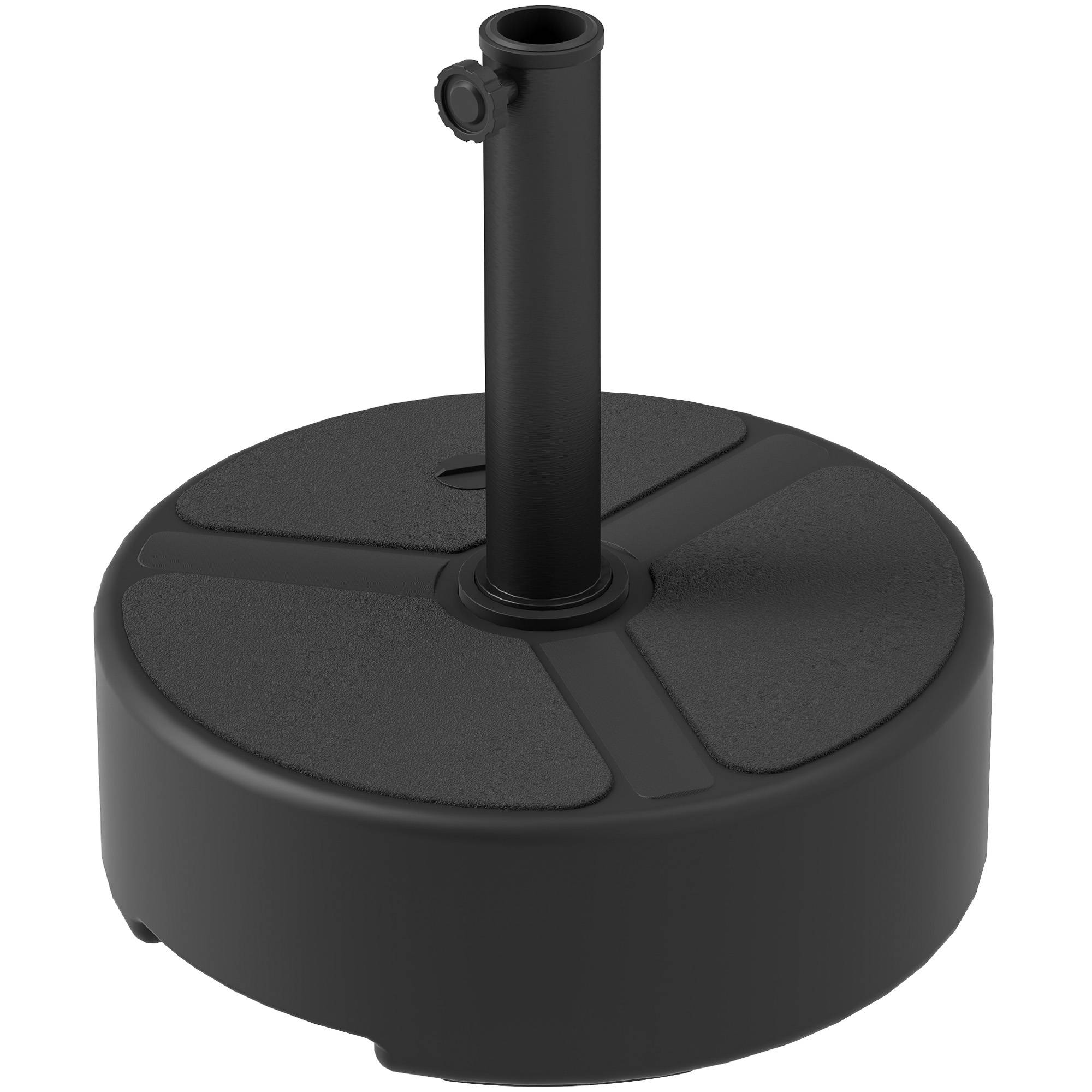Pied parasol à lester plastique HDPE jardin terrasse base ronde 45x32.5 cm noir - ComfortXL Outdoor Living - Image 2