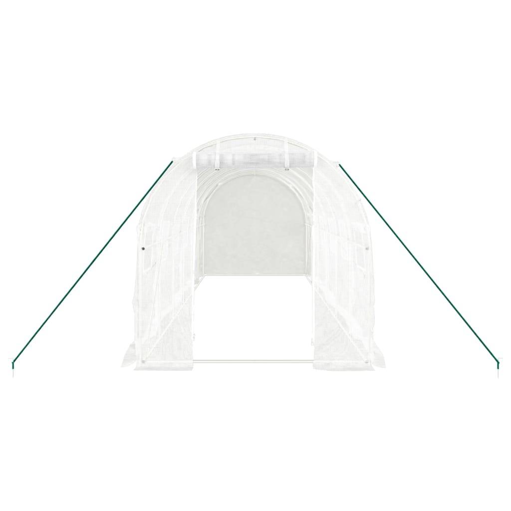 Serre de jardin 12m² - Serre de culture avec cadre en acier blanc 6x2x2 m MAISON CHIC - Image 4