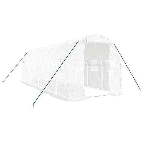 Serre de jardin 12m² - Serre de culture avec cadre en acier blanc 6x2x2 m MAISON CHIC - Image 2