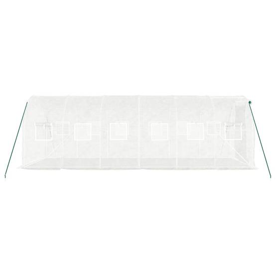 Serre de jardin 12m² - Serre de culture avec cadre en acier blanc 6x2x2 m MAISON CHIC - Image 5