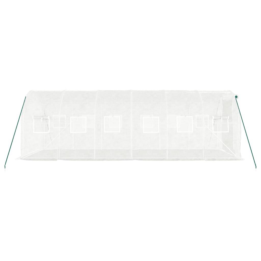 Serre de jardin 12m² - Serre de culture avec cadre en acier blanc 6x2x2 m MAISON CHIC - Image 5