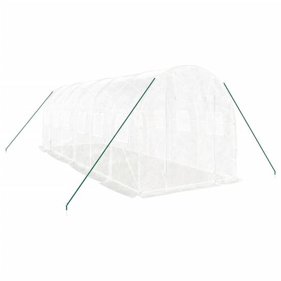 Serre de jardin 12m² - Serre de culture avec cadre en acier blanc 6x2x2 m MAISON CHIC - Image 3