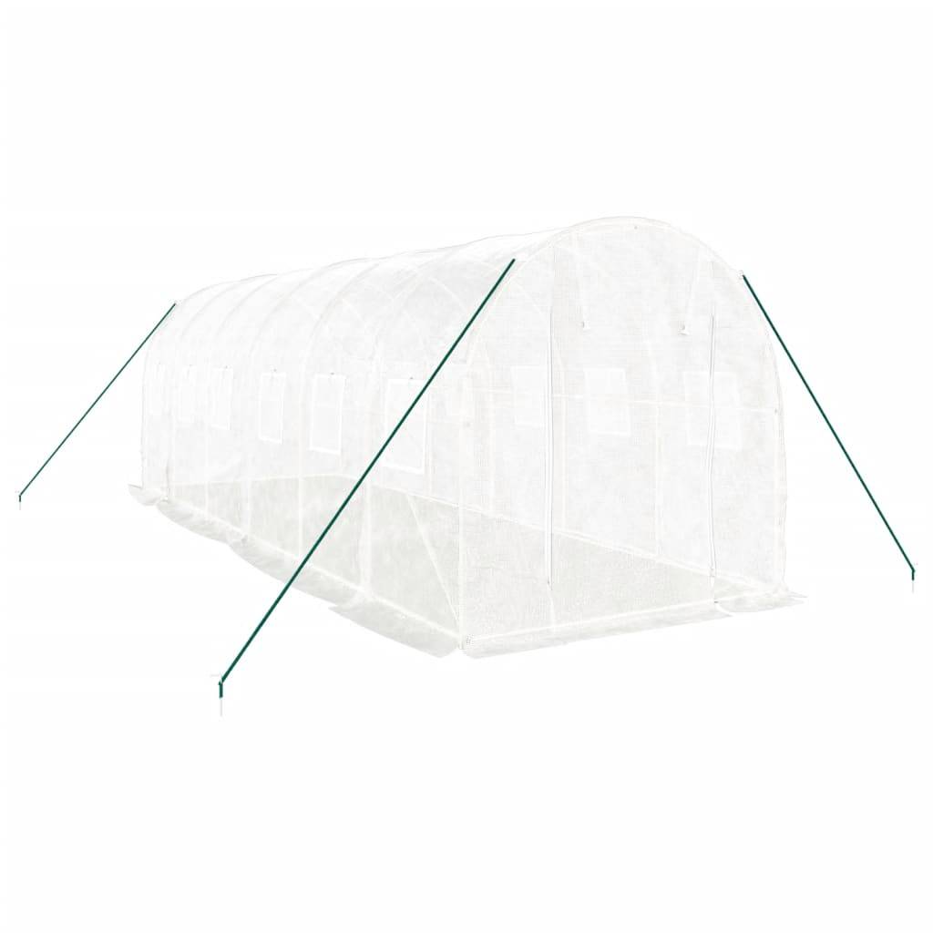 Serre de jardin 12m² - Serre de culture avec cadre en acier blanc 6x2x2 m MAISON CHIC - Image 3