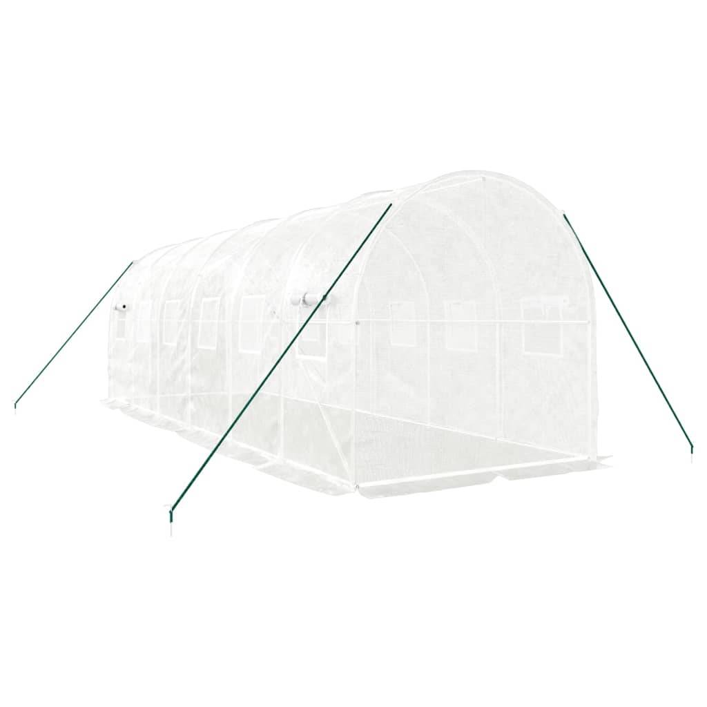 Serre de jardin 12m² - Serre de culture avec cadre en acier blanc 6x2x2 m MAISON CHIC - Image 6