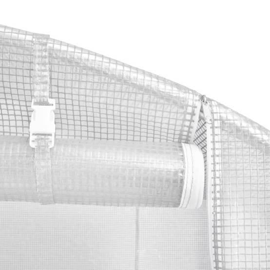 Serre de jardin 12m² - Serre de culture avec cadre en acier blanc 6x2x2 m MAISON CHIC - Image 8
