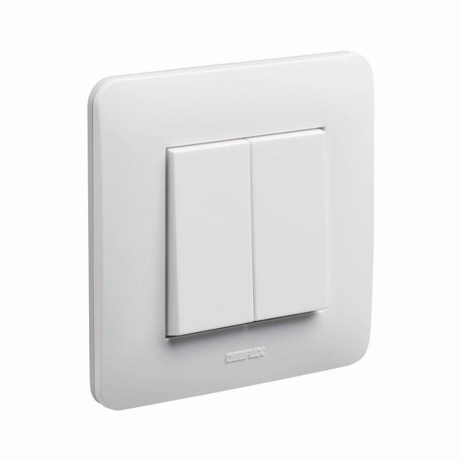 Appareillage encastré double va et vient complet Casual DEBFLEX Blanc brillant - 742720