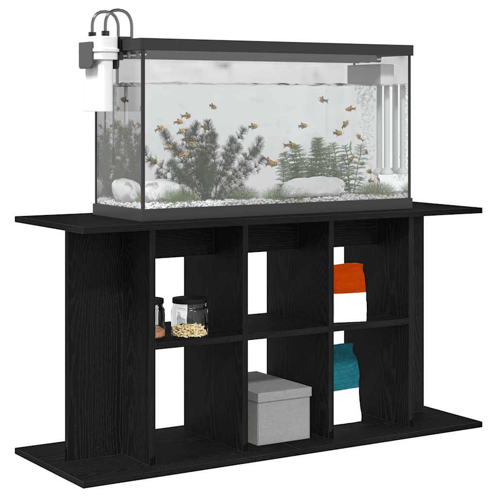 Meuble pour aquarium extra large Chêne Noir 120x40x60 cm avec Étagères - ComfortXL Outdoor Living - Image 4