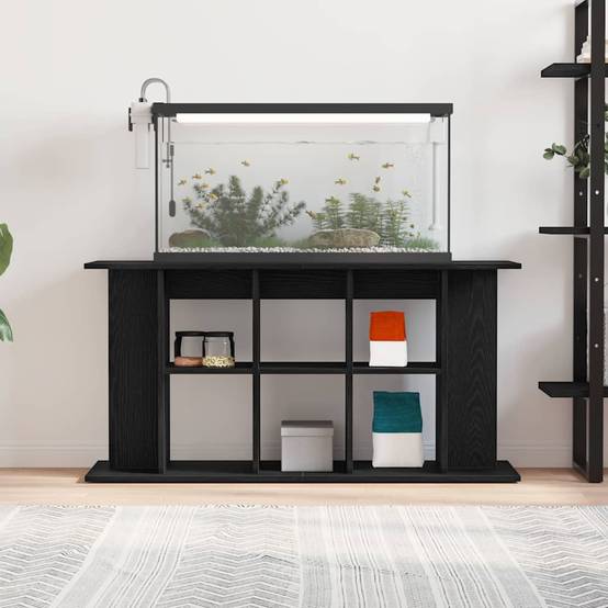 Meuble pour aquarium extra large Chêne Noir 120x40x60 cm avec Étagères - ComfortXL Outdoor Living - Image 3