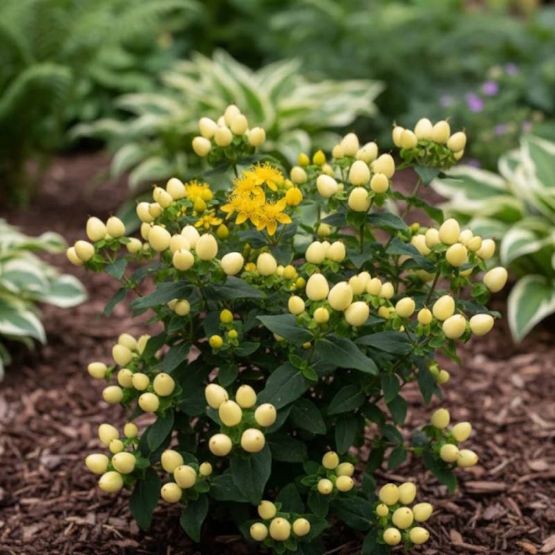 Millepertuis Magical® Sunshine 'Kolmasun', Hypericum à fleurs Jaune - feuillage Persistant - Pot de 3L - 40/60 cm-  hauteur à maturité De 1,00 m à 1,5 - Image 3