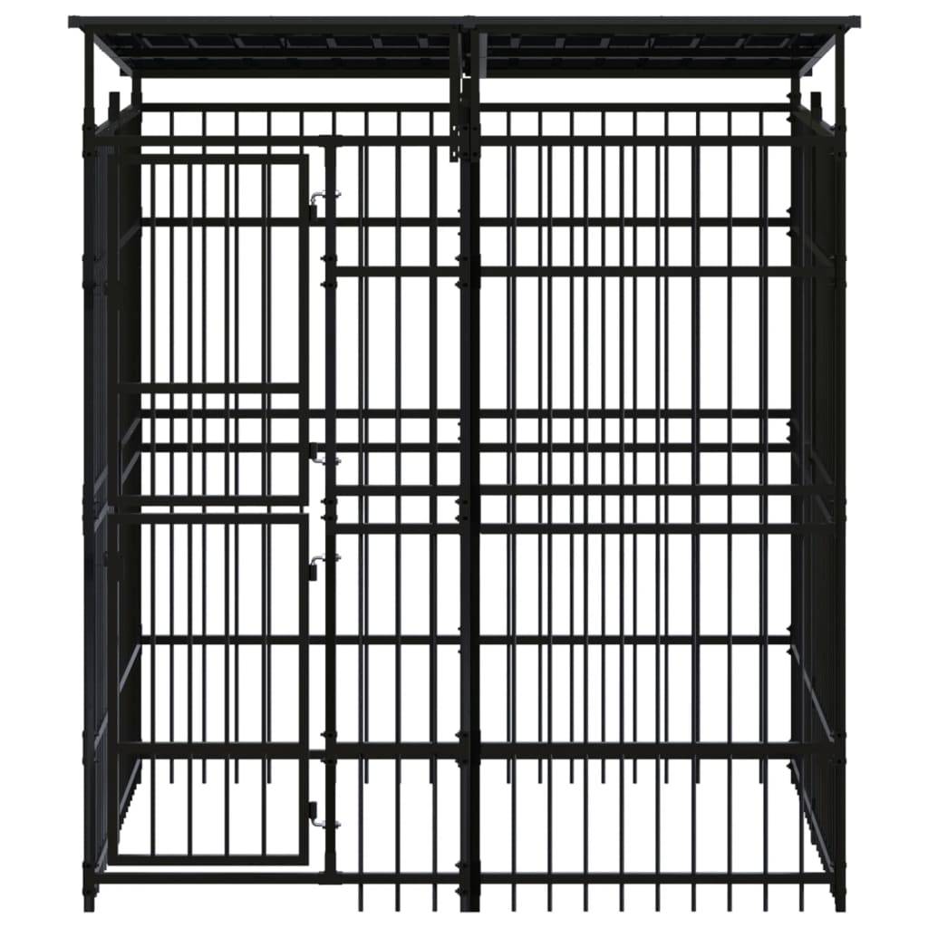 Vidaxl - Chenil d'extérieur avec toit pour chiens Acier 3,69 m² vidaXL 3097965 - Image 9