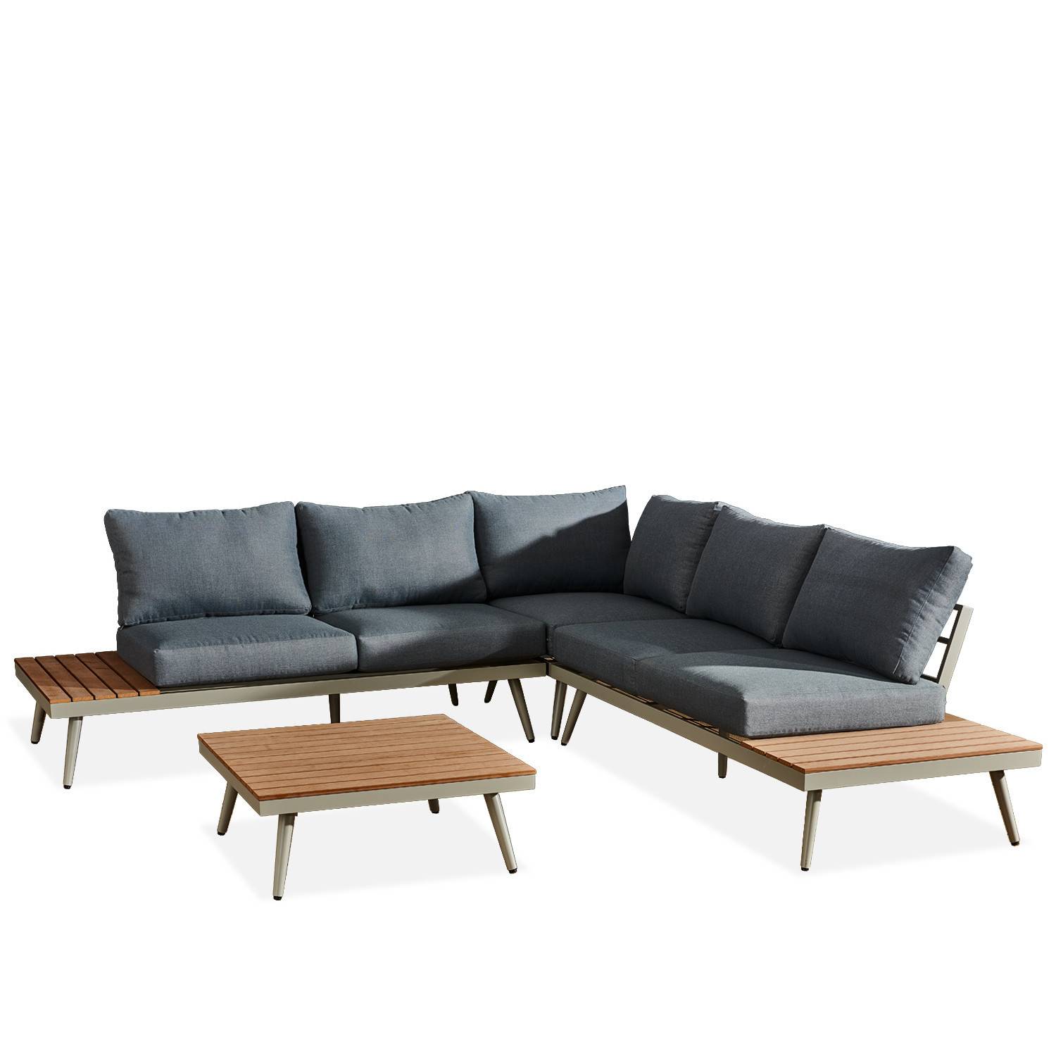 Autre - Salon de jardin angle en aluminium -design scandinave - BAHIA - Image 2