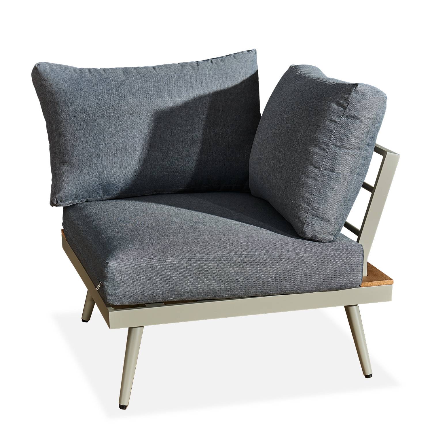 Autre - Salon de jardin angle en aluminium -design scandinave - BAHIA - Image 5