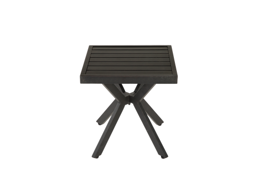 Table d'appoint Jardin Aluminium Bout de Canapé Terrasse Carrée 45cm Brun - ComfortXL Outdoor Living - Image 4