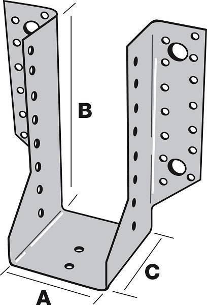 Sabot de charpente à ailes extérieures SIMPSON - T.250 x L.70 x H.90 mm - ép.2 mm - SAE250/70/2 - Image 2