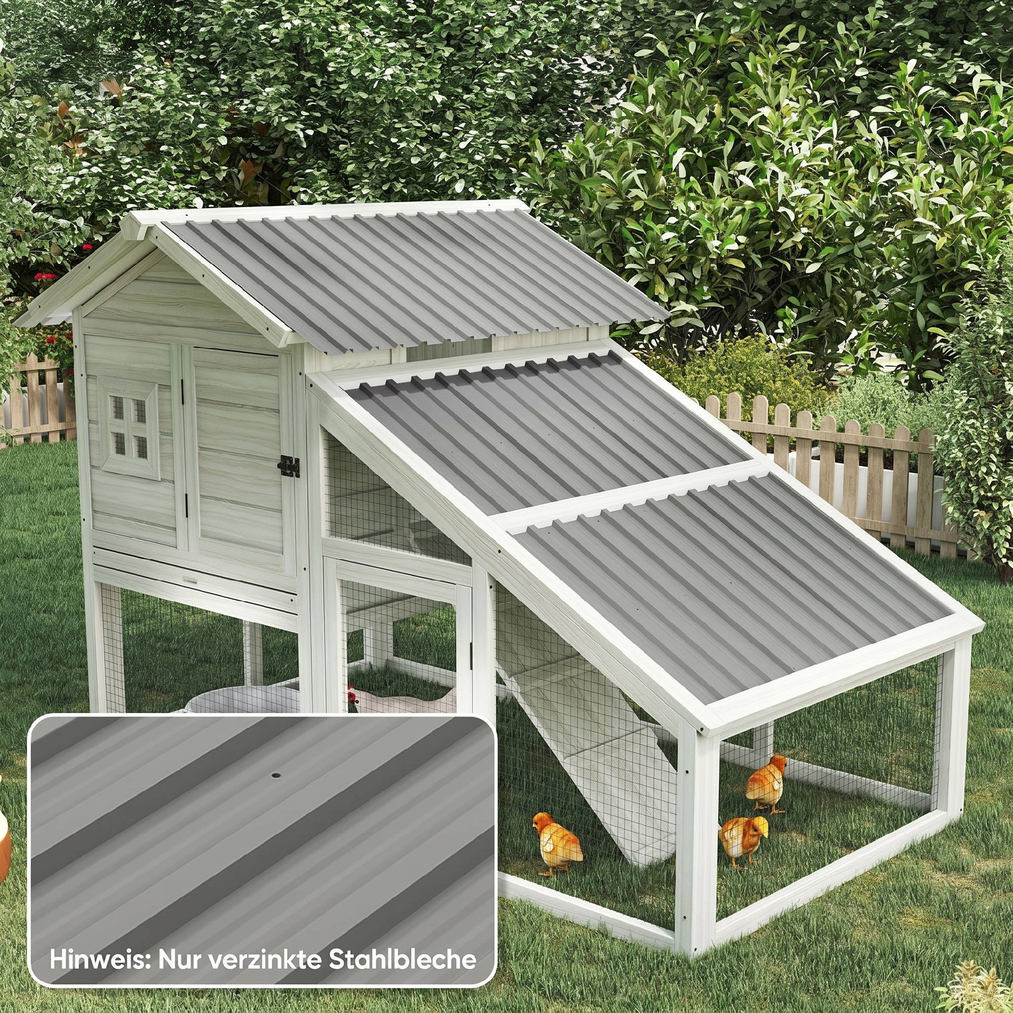 Sans Marque - 12 tôles trapézoïdales 129x45 cm 7m² galvanisées 0,25mm intempéries profilées gris clair - Image 4