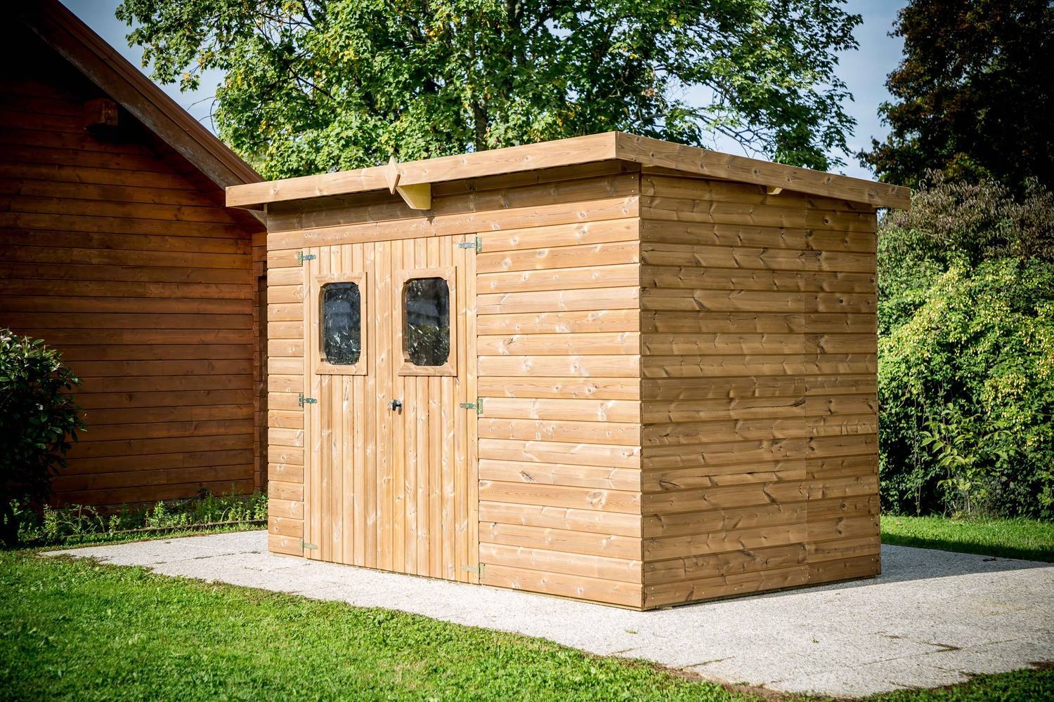Habrita - Abri THEORA en bois massif sans plancher, toit mono pente 6,78 m² Habrita