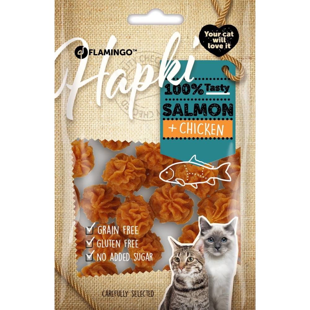 Friandises Hapki Cake avec saumon et avec poulet 50 g pour chat - Image 1