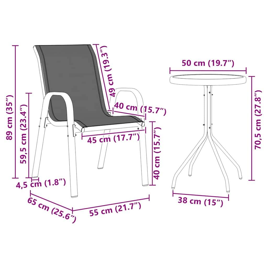 ComfortXL - Salon de jardin 2 personnes en Acier et Textilène moderne pour balcon ou jardin Gris – ComfortXL Outdoor Living - Image 3