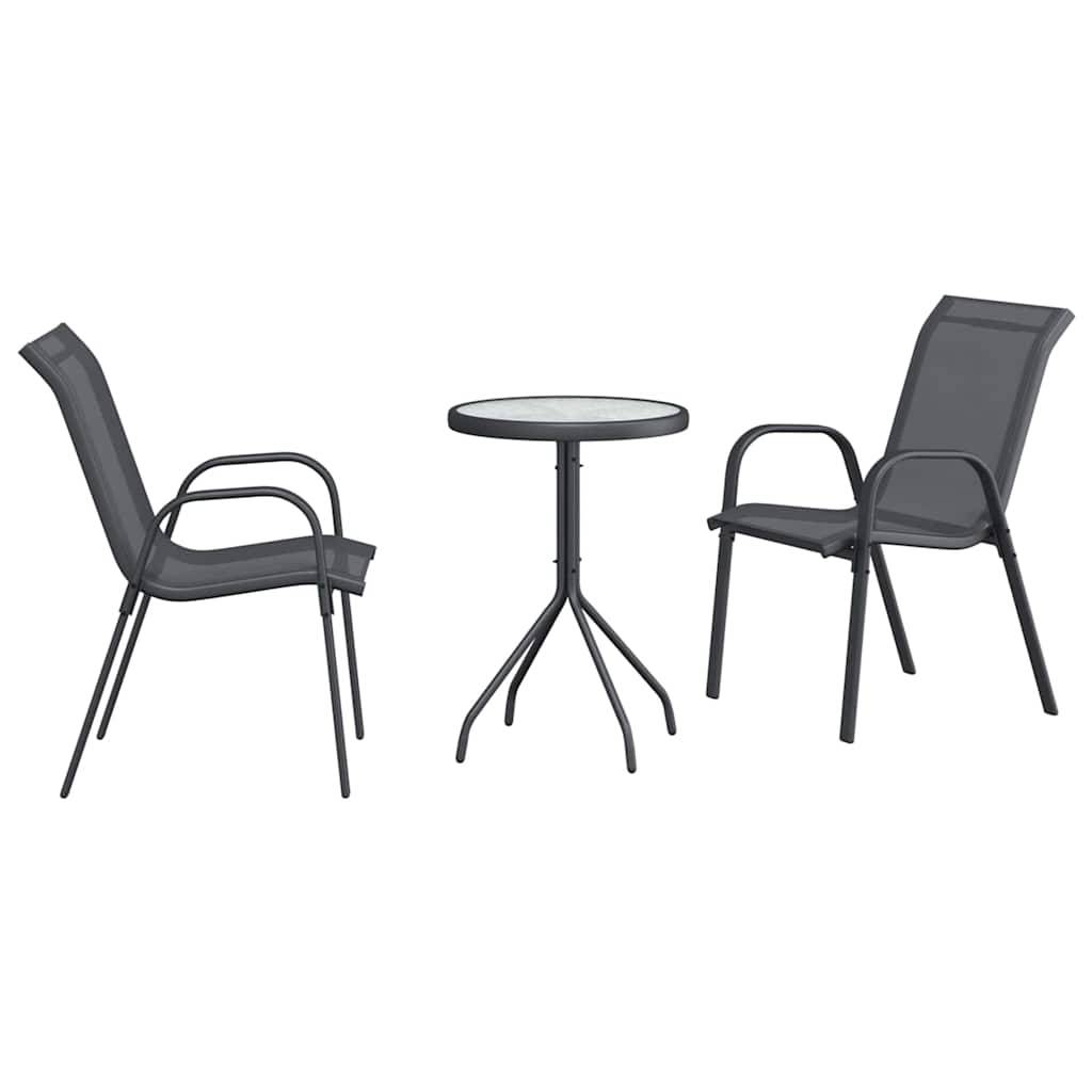ComfortXL - Salon de jardin 2 personnes en Acier et Textilène moderne pour balcon ou jardin Gris – ComfortXL Outdoor Living - Image 2