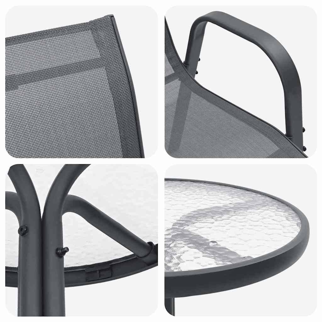 ComfortXL - Salon de jardin 2 personnes en Acier et Textilène moderne pour balcon ou jardin Gris – ComfortXL Outdoor Living - Image 9
