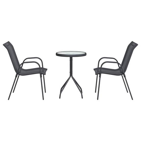 ComfortXL - Salon de jardin 2 personnes en Acier et Textilène moderne pour balcon ou jardin Gris – ComfortXL Outdoor Living - Image 7