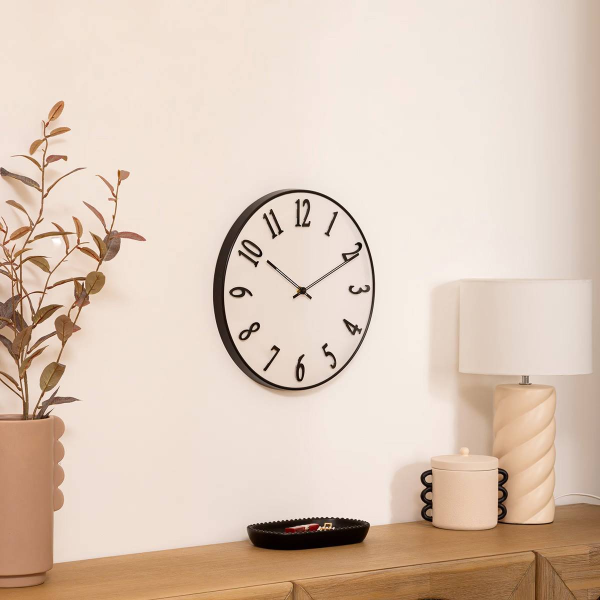 Horloge Murale Relief "Edgar" 35cm Blanc - Image 4