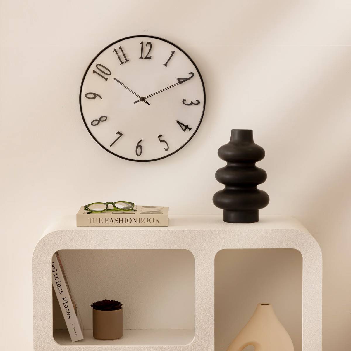Horloge Murale Relief "Edgar" 35cm Blanc - Image 5