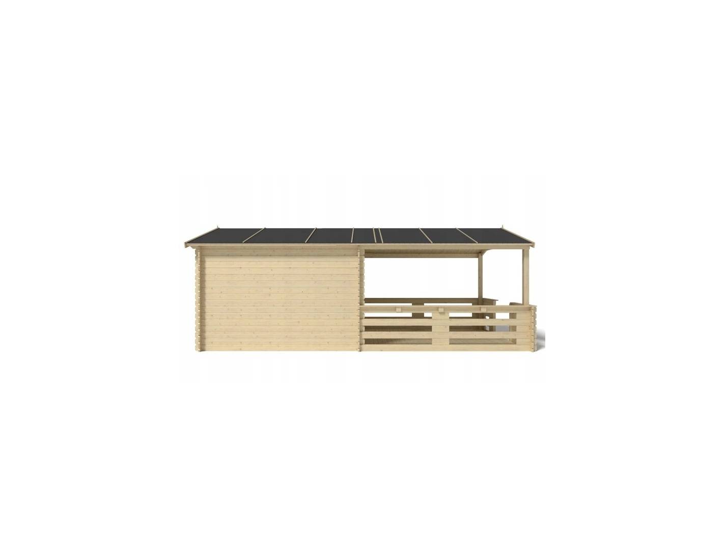 Altanka - Abri de jardin en bois - 3x3 m + terrasse avec balustrade et avant-toit en bois - 18 m2 - DOM530+DOM394+DOM395+POD04 - ALTANKA - Image 7