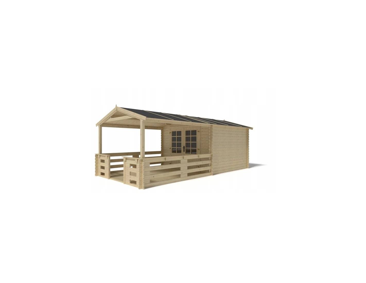 Altanka - Abri de jardin en bois - 3x3 m + terrasse avec balustrade et avant-toit en bois - 18 m2 - DOM530+DOM394+DOM395+POD04 - ALTANKA - Image 6