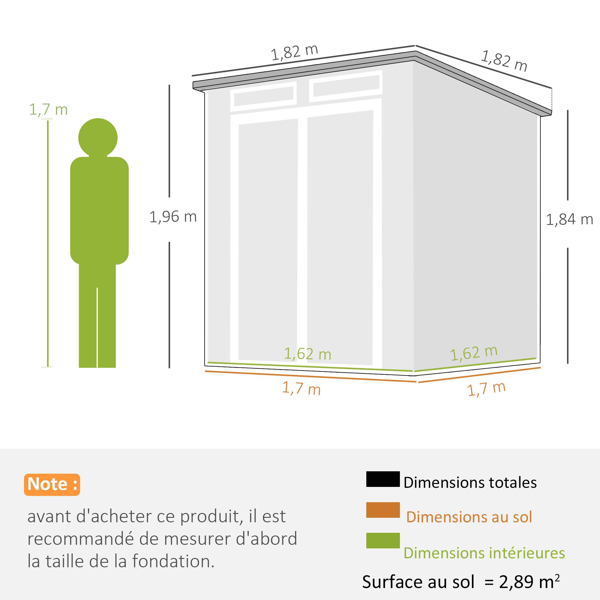 ComfortXL - Cabanon de rangement extérieur résine PP protection outils 182x182x196cm gris - ComfortXL Outdoor Living - Image 5