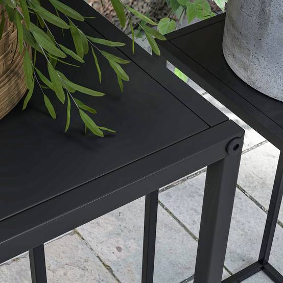 Porte-fleurs set 2, design scandinave, métal, hauteur 58,5/65 cm, noir - Image 10