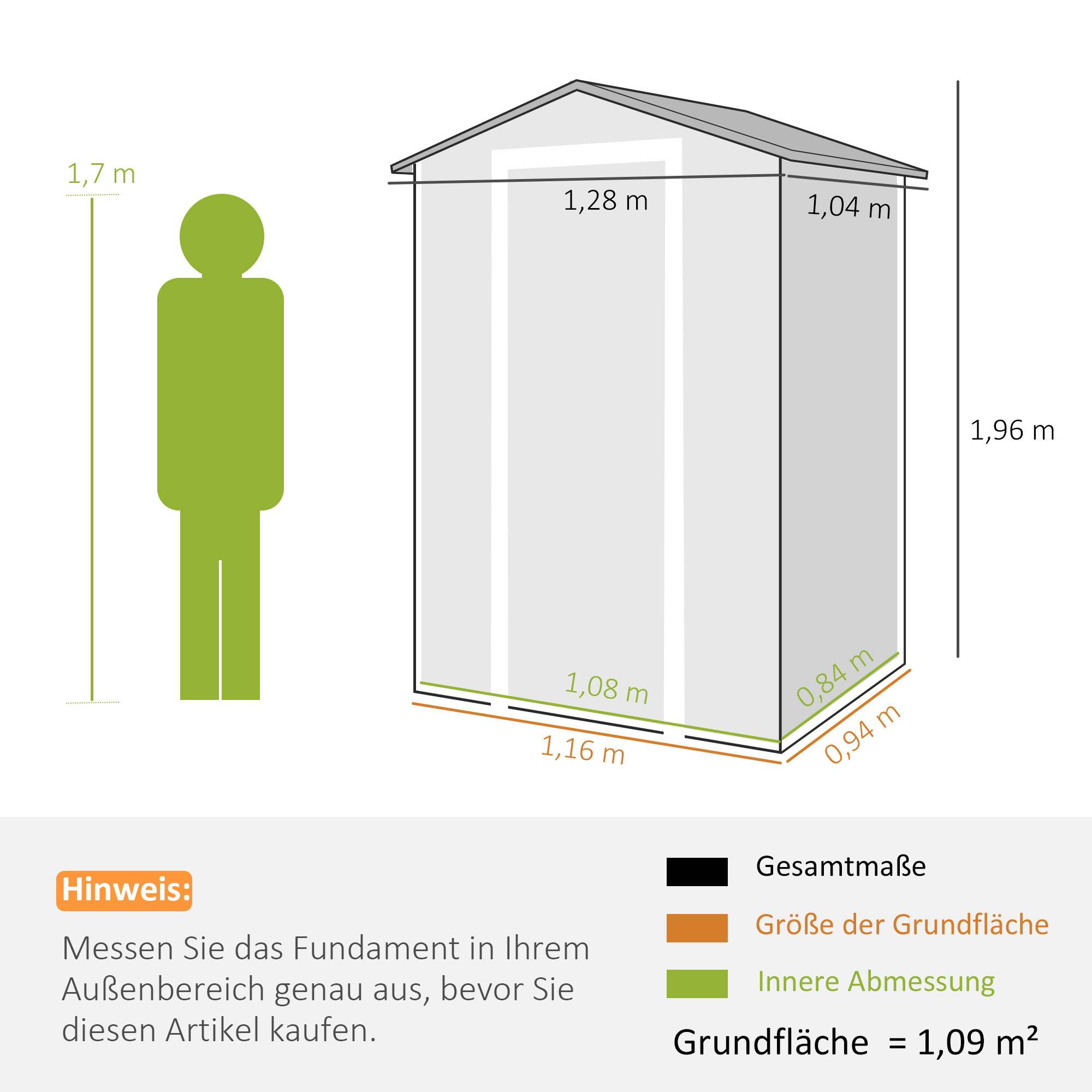 ComfortXL - Abri de jardin en plastique et aluminium 1,16 × 0,94 m gris effet bois avec fenêtre ventilation toit double pente - Image 5