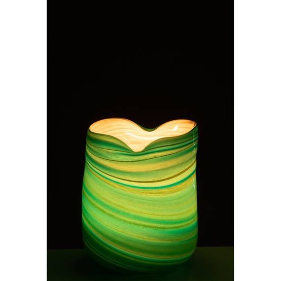 Vase style vague en verre azur 20x19x20 cm - J-Line - Image 4